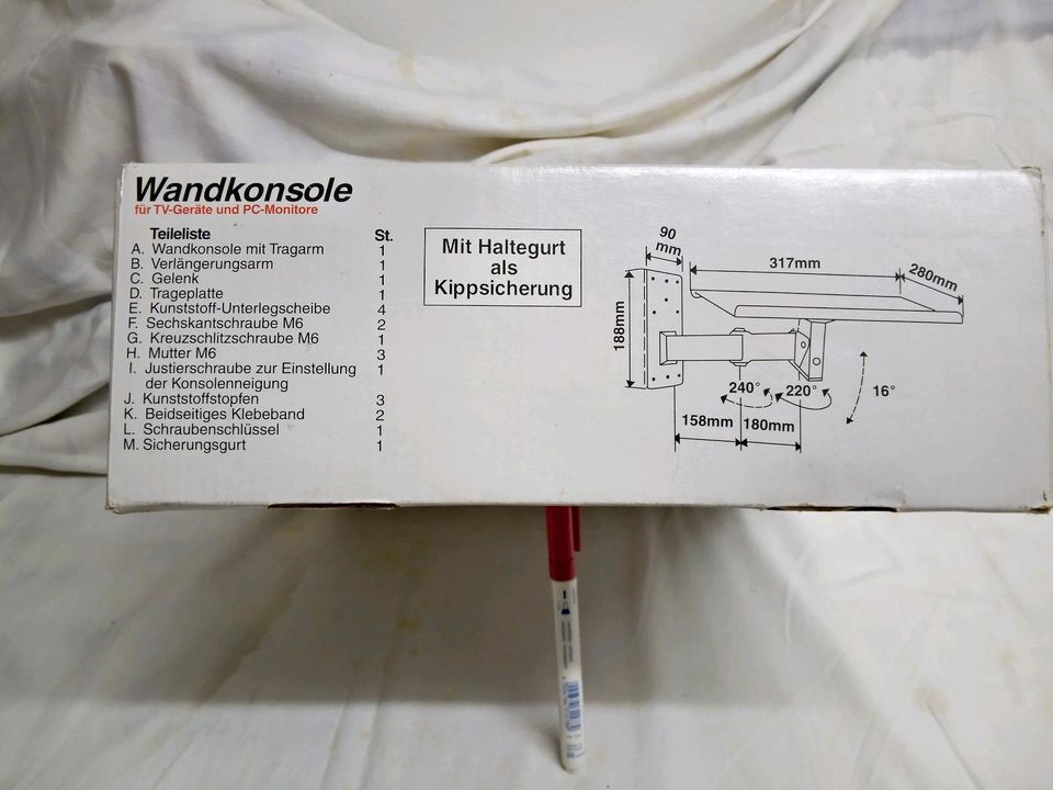 Monitor, bzw. TV Halterung, Wandkonsole. in Soest