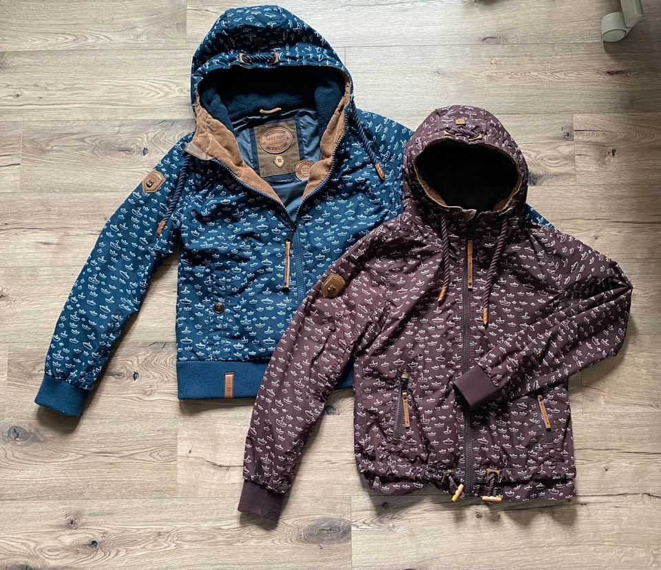 Naketano Übergangsjacke „Schnizzel“ blau  Schiffchen Gr. XL TOP in Haar