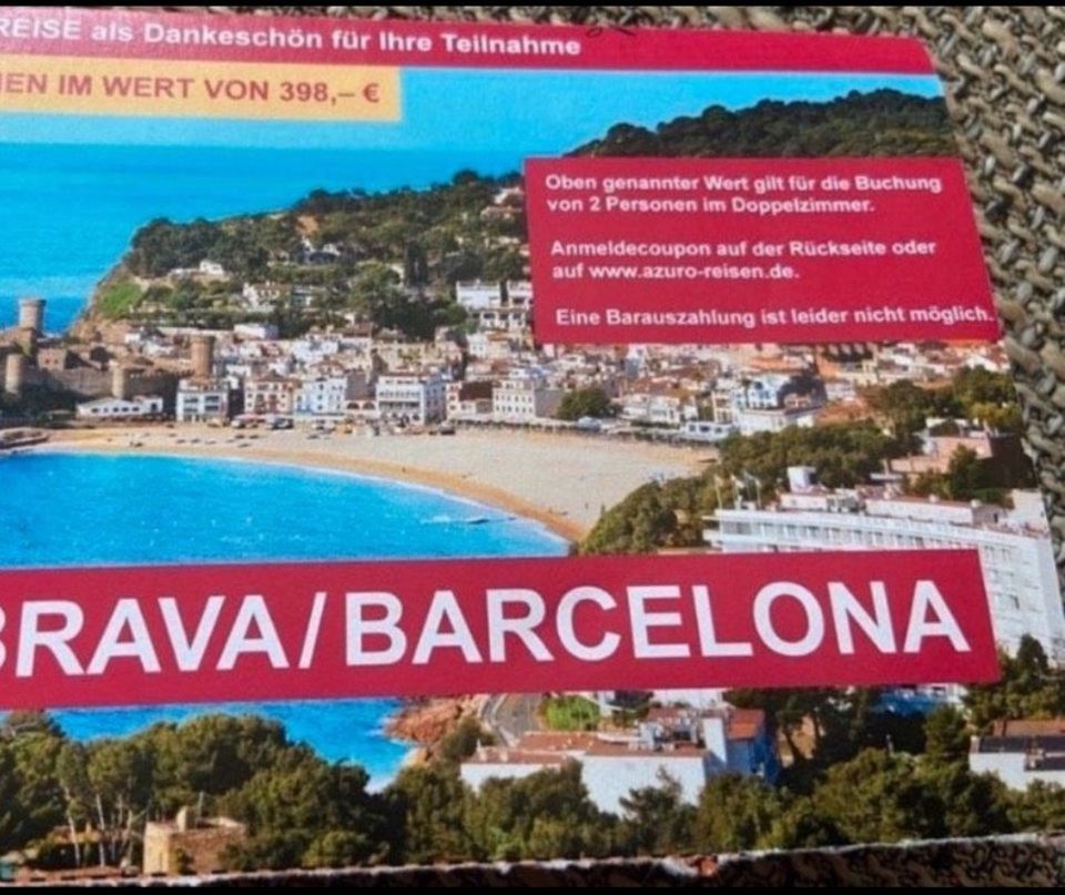 Reisegutschein Urlaub Barcelona/Costa Brava für 2 Personen in Saarlouis