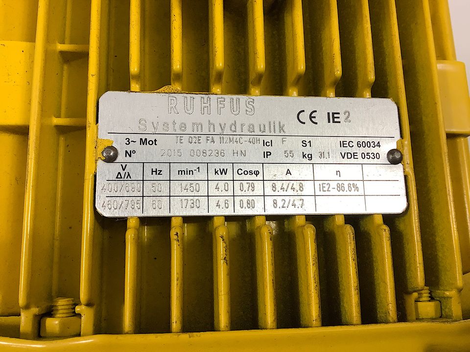 RUHFUS 3~ Asynchronmotor TEQ2EFA112M4C-40H 4kW 1450r/min 8.4A in Korschenbroich