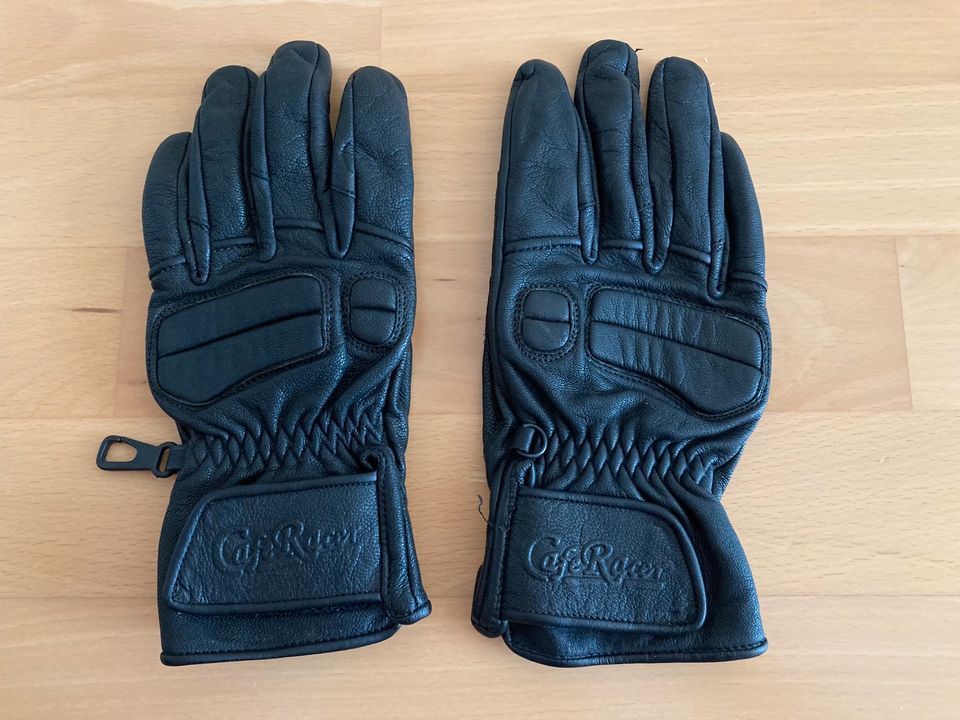 Cafe Racer Motorrad Moped Mofa Handschuhe Leder schwarz Gr. M in Germering