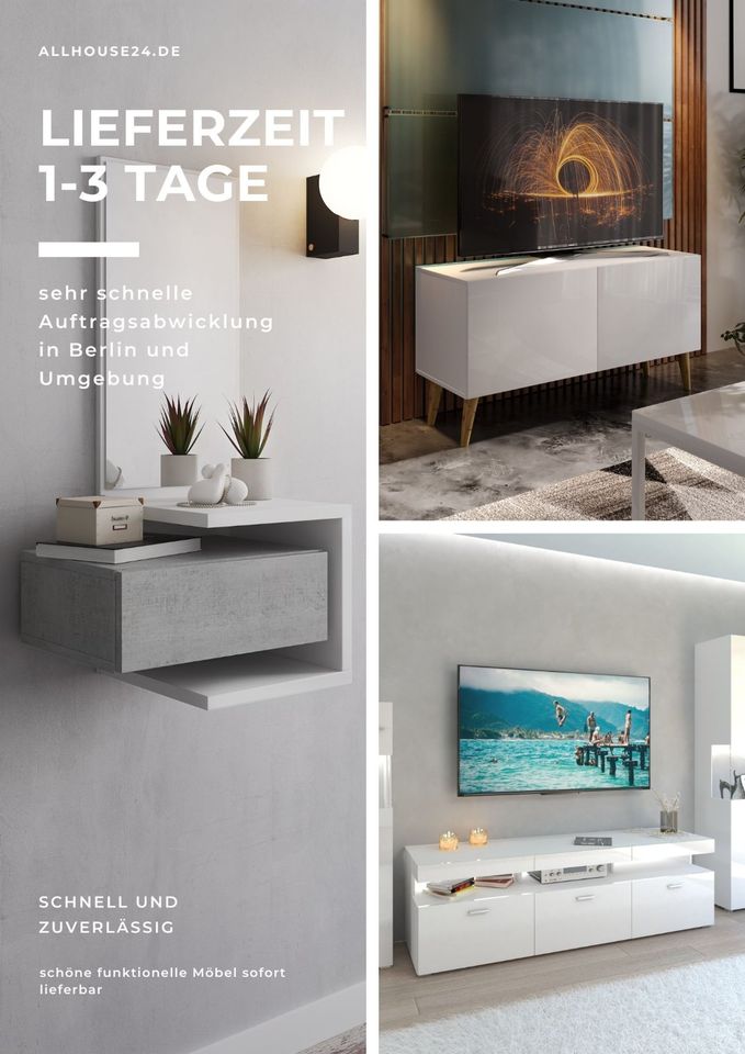 NEU einzigartige Kommode 165 Sideboard Wotan Eiche/weiß Hochglanz in Berlin