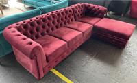 Ecksofa rot Chesterfield Couch Wohnzimmer Samt  Knopfheftung Bielefeld - Bielefeld (Innenstadt) Vorschau