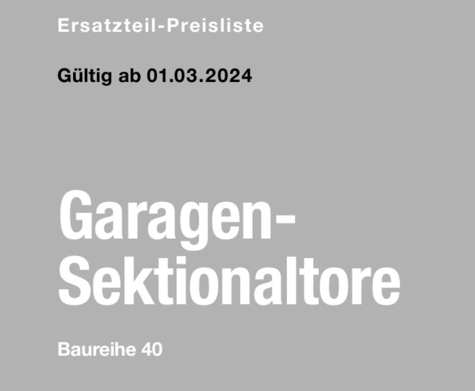 Ersatzteile Garagentore, Industrietore Sektionaltor in Unterhaching