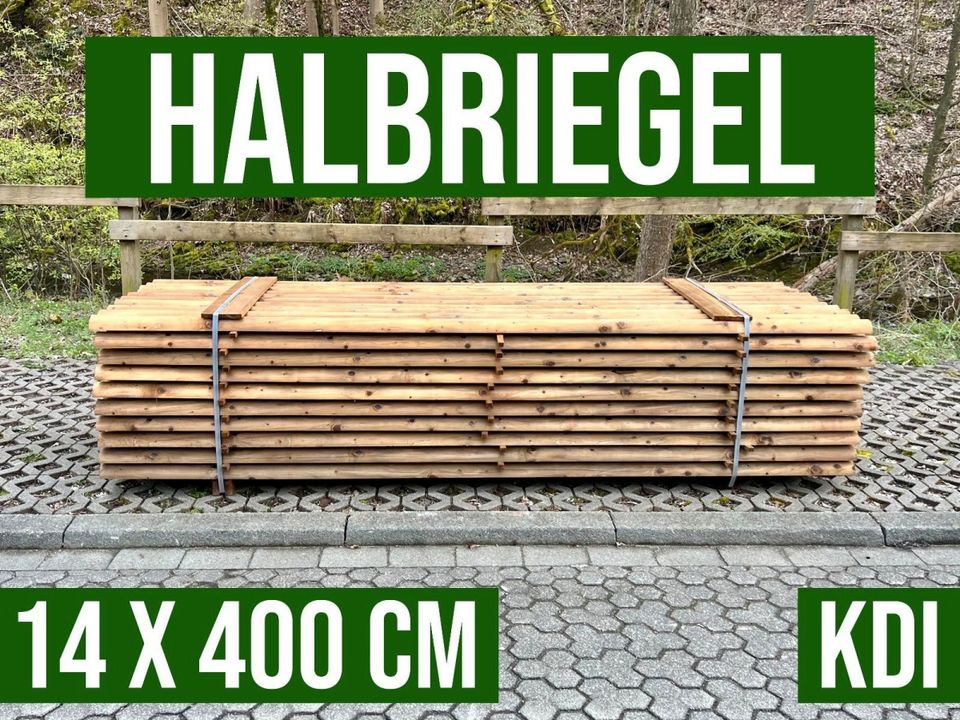 Halbriegel Halbhölzer Pferdezaun Querriegel - 14 x 400 cm - KDI in Lennestadt