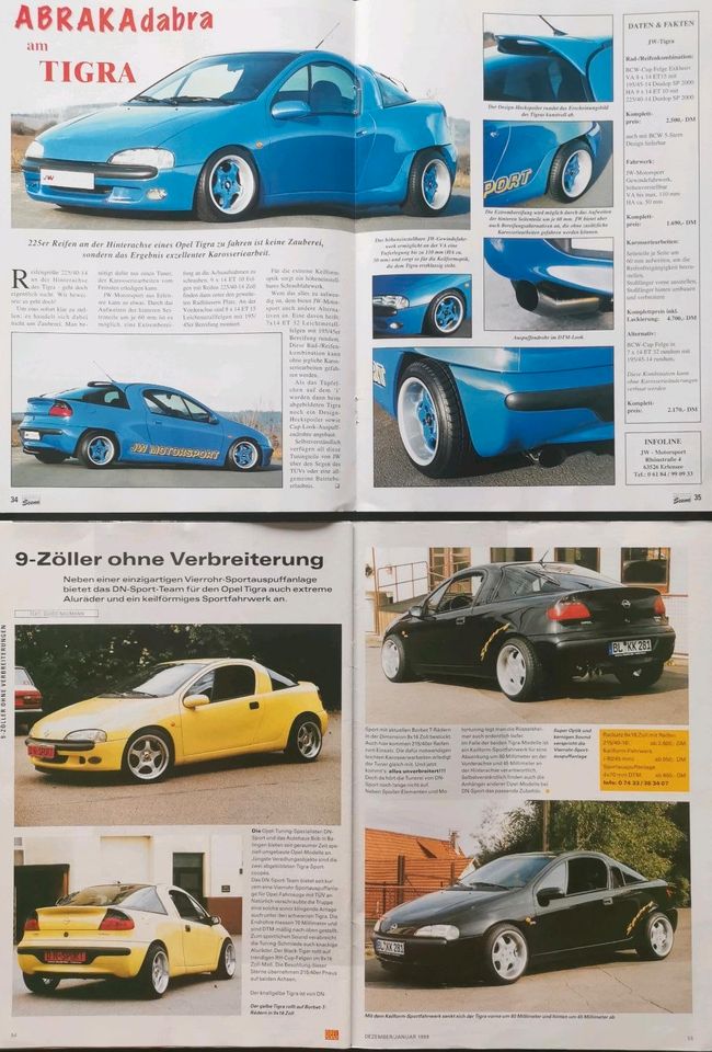 Opel Tigra A Reklame Berichte Tuning 1,4 1,6 Steinmetz 16V in Hanau