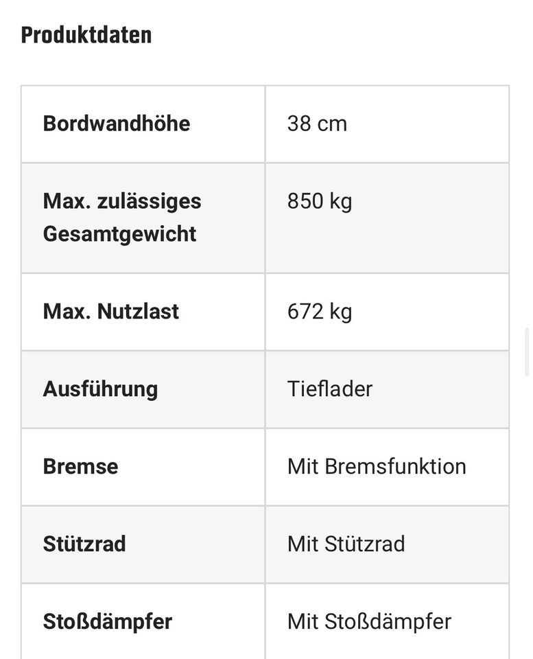 Stema PKW Anhänger mit Plane 850kg,  gebremst. OBI Düren in Düren