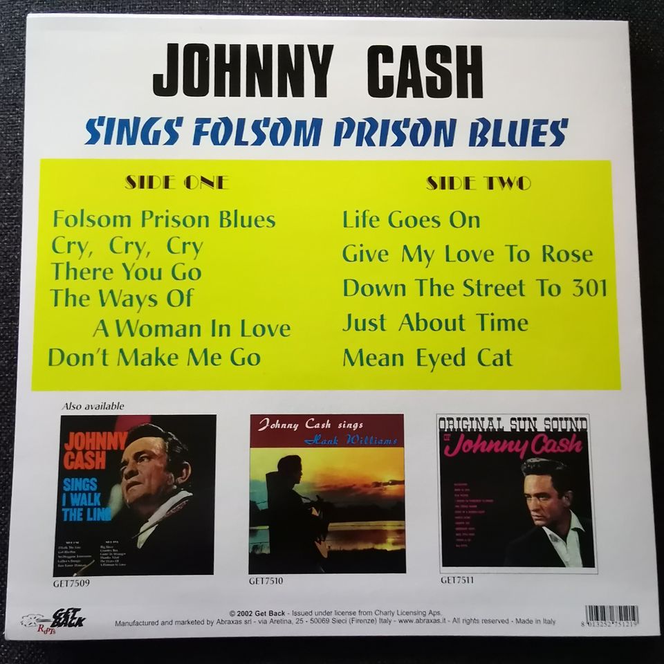 Johnny Cash sings Folsom prison blues Vinyl 2002 in Münnerstadt