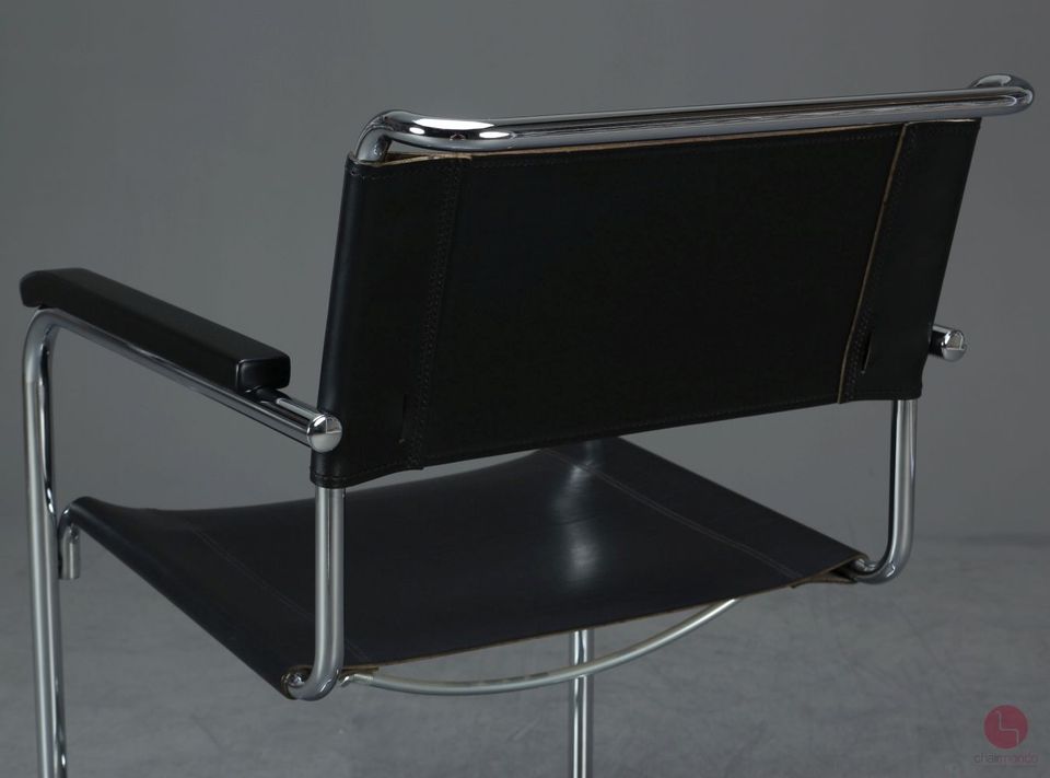 Thonet S34 Freischwinger Bauhaus Klassiker Stuhl schwarz Leder in Würzburg