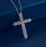 Versilberte Halskette und Kreuz mit Zirkon Kristallsteinen Nordrhein-Westfalen - Wesseling Vorschau