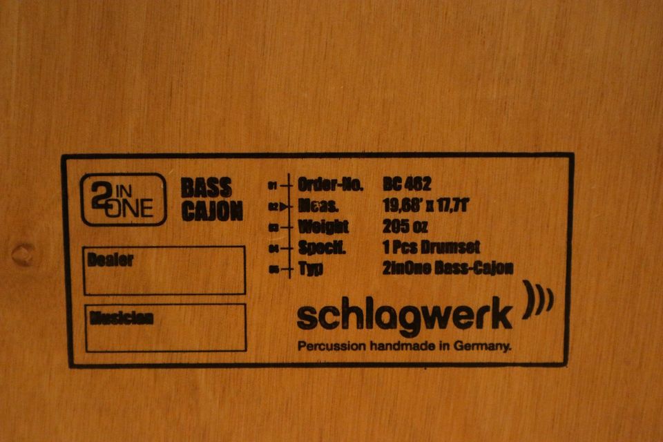 Bass Cajon BC462 2inOne + Bodenplatte + Tasche in Burgstädt