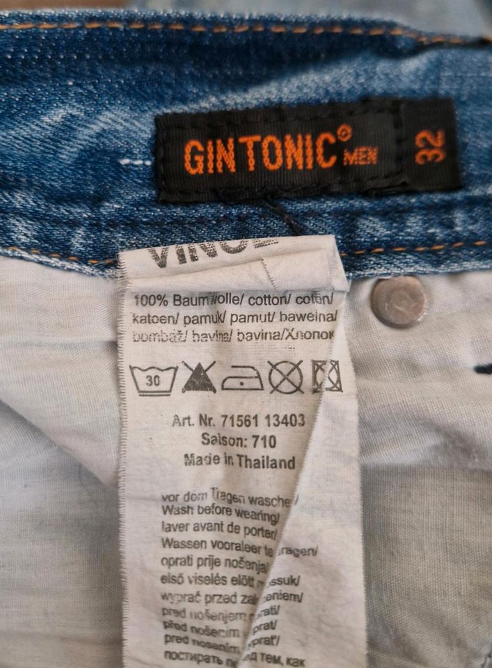 Gin Tonic Premium Denim 3/4 Hose kurze Jeans 32 blau dreiviertel in Rostock