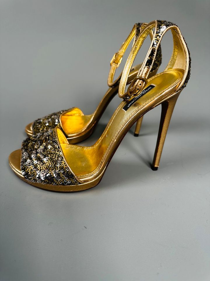 Dolce & Gabbana goldene Sandalen Größe 41 ½ High Heels in Herne