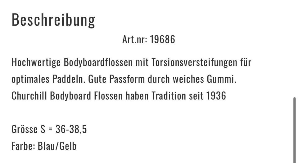 Bodyboard Flossen curchil Größe S 36-38.5 in Siegsdorf
