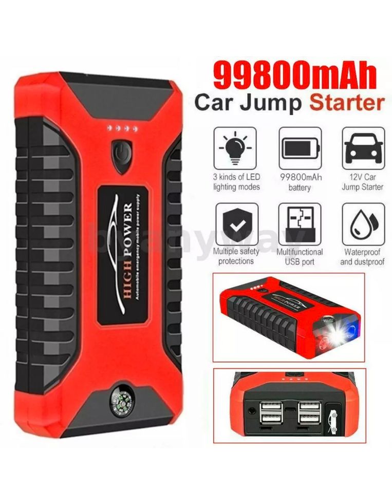 99800mAh Auto KFZ Starthilfe Jump Starter 600A Booster Powerbank in Hessen  - Bebra