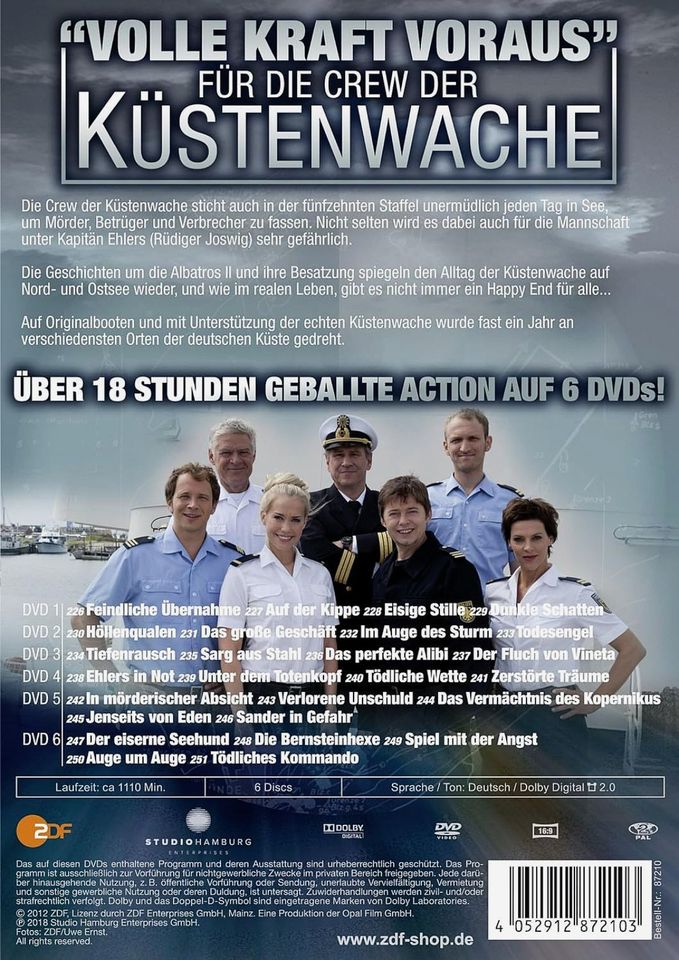 KÜSTENWACHE, STAFFEL 13-17, 29 DVDs, ca. 88,4 Stunden in Usingen