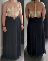 Langes Abendkleid/Ballkleid (Gr. 40/42), weiß-blau mit Stickerei Nordrhein-Westfalen - Bornheim Vorschau