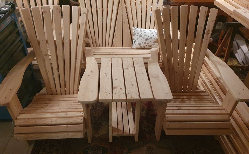 Adirondack Chair Stuhl Bank Gartenstuhl Deckchair  Lärche Holz in Balve