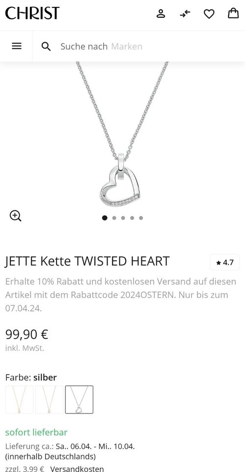 NEUE Kette Jette Joop, Herzanhänger, Halskette 925, NP 99,90 € in Gießen