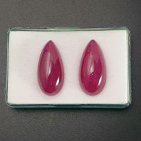 Paar Echte Rubin Tropfen Cabochons beh. ( 55,29 Ct. ) 25 x 12 mm Nordrhein-Westfalen - Recklinghausen Vorschau