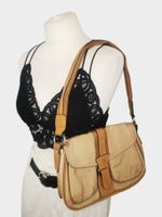 Bogner Hobo Bag Pochette Nylon Leder Camel Braun Beige Y2K Tasche Rheinland-Pfalz - Mainz Vorschau