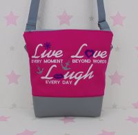 pinkeSterne * Handtasche LIVE LOVE LOUGH Umhängetasche Pink Sachsen-Anhalt - Zehrental Vorschau