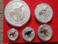 5-Münzen-Set (18,5 oz Silber), Silber, Lunar II, versch. Jahrg. Berlin - Charlottenburg Vorschau