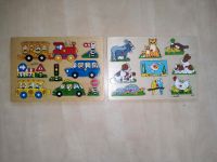 Retro Zwei Holzpuzzles Auto Bauernhof Baden-Württemberg - Weinheim Vorschau