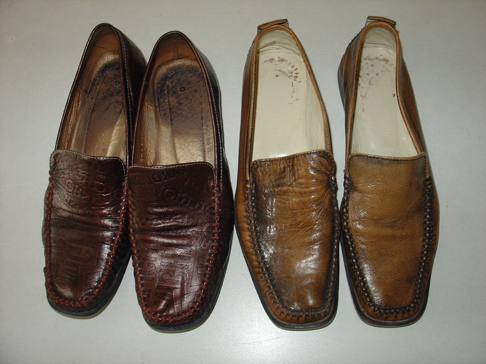 2 Paar Marken Damen Schuhe Slipper Mokassins GINO PELLIGRINI 38,5 in Augsburg