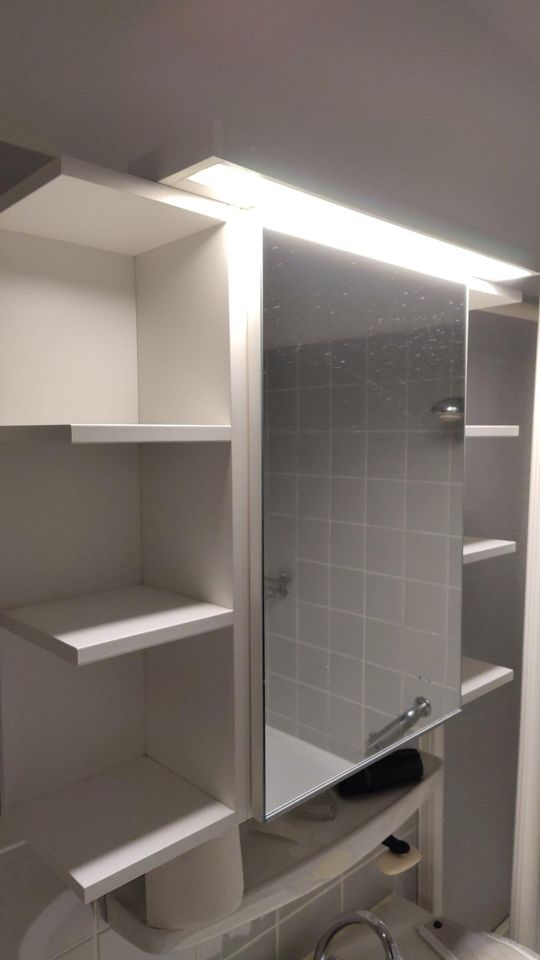 Spiegelschrank Badezimmer Ikea mit Lampe, bis Ende Mai verfügbar in Buchholz in der Nordheide