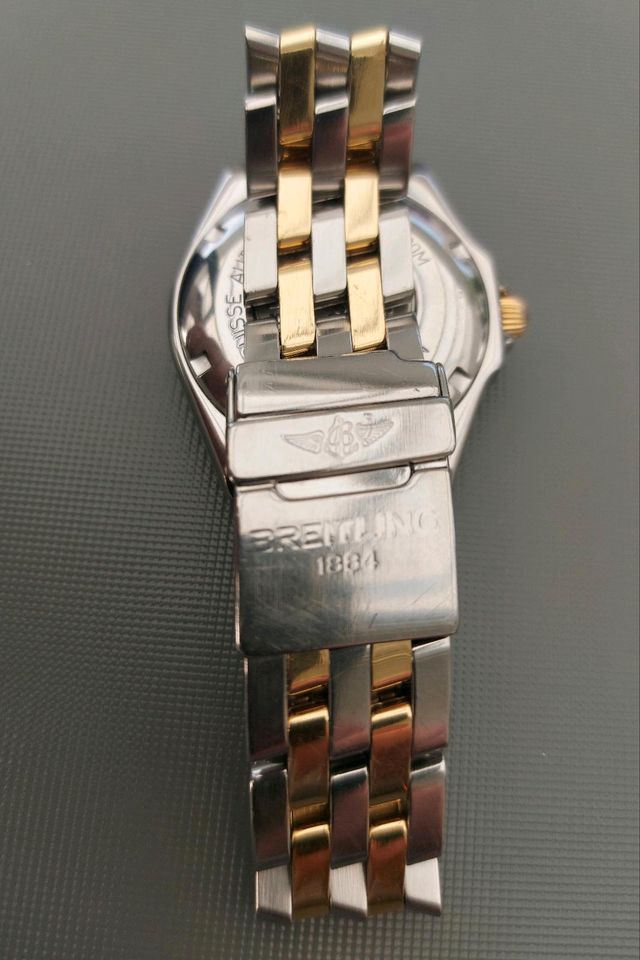 Breitling Wings Automatik 38mm mit Pilotarmband 18mm Stahl Gold in Alzey