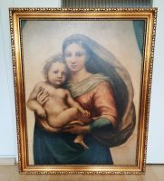 Heiligenbild Madonna Jesus Kind Druck Raffael Goldrahmen antik Niedersachsen - Wilhelmshaven Vorschau