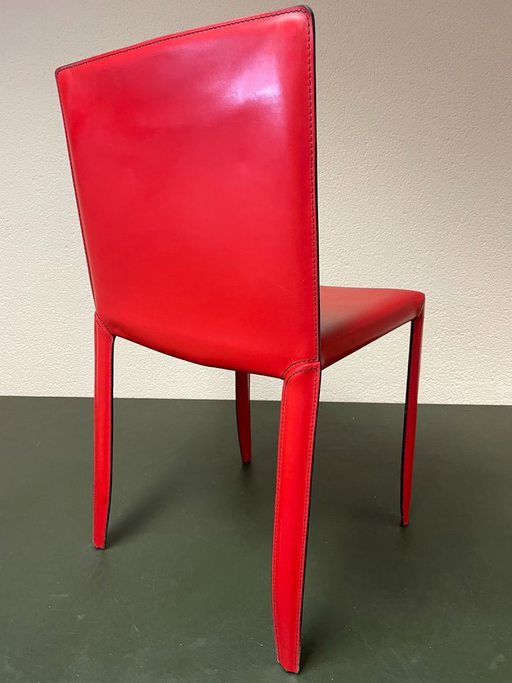 3x cattelan italia Piuma Lederstuhl in rot + blau Esszimmer Stuhl in Bocholt