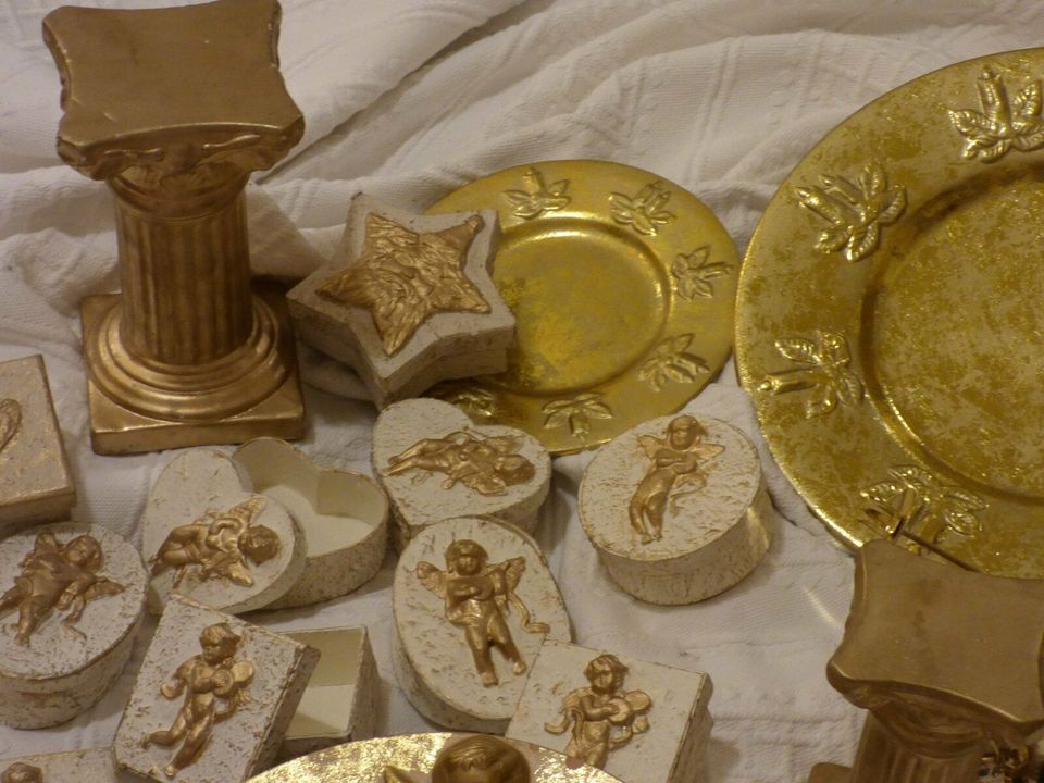 Geschenkdosen - Box - Dosen - Schachtel Engel in Gold Harfe Geige in Tastrup