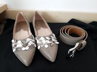 Maripe Italy Ballerinas,Slipper,gr 39,S.pa Ledergürtel,taupe/gold Nordrhein-Westfalen - Paderborn Vorschau