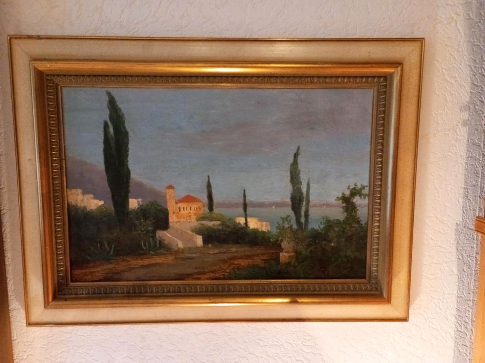 Öl Gemälde antik signiert A.L.Terni südliche Landschaft in Dormagen