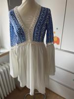 Shein Kleid Boho Gr.S weiß blau top Zustand Sachsen-Anhalt - Weißenfels Vorschau