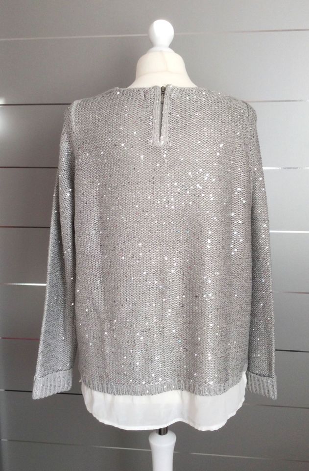 Glitzerpullover in silbergrau, Gr. 40/42 - NEU in Schöllkrippen