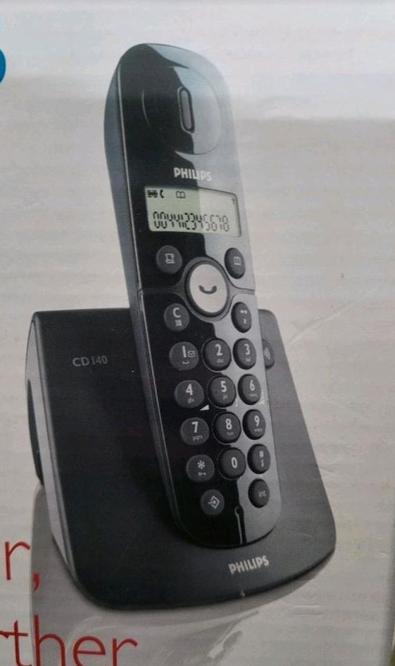 Neu Philips schnurlose Festnetztelefon  schwarz in Fellbach