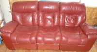 Couch Sofa 3 Sitzer Leder 2 Sitze klappbar rotbraun Sachsen - Wilthen Vorschau