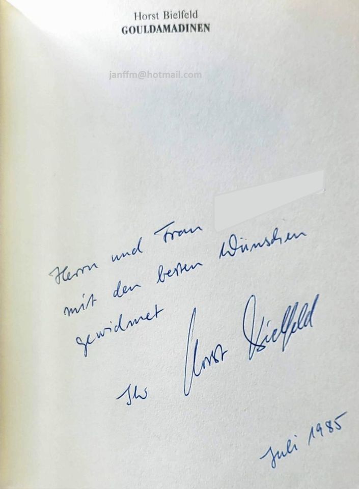 Gouldamadinen - Horst Bielfeld - mit Original Widmung des Autors in Hann. Münden