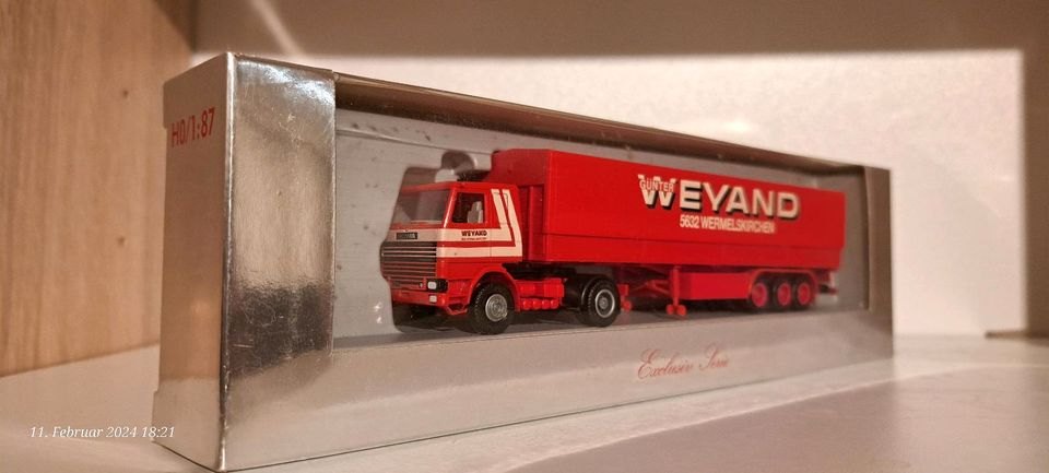 Herpa 1.87 Scania 142 V8 Planensattelzug Günter Weyand Wermelskir in Heiden