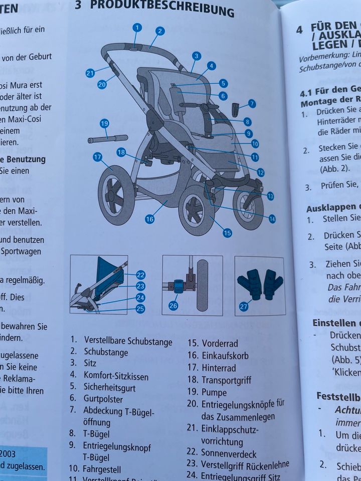 Toller Maxi Cosi Mura 4 Kinderwagen Set mit Babywanne in Apen