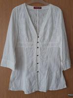Taifun Damen Bluse Tunika Top Shirt Gr. 34 Weiß Baumwolle Niedersachsen - Osterode am Harz Vorschau