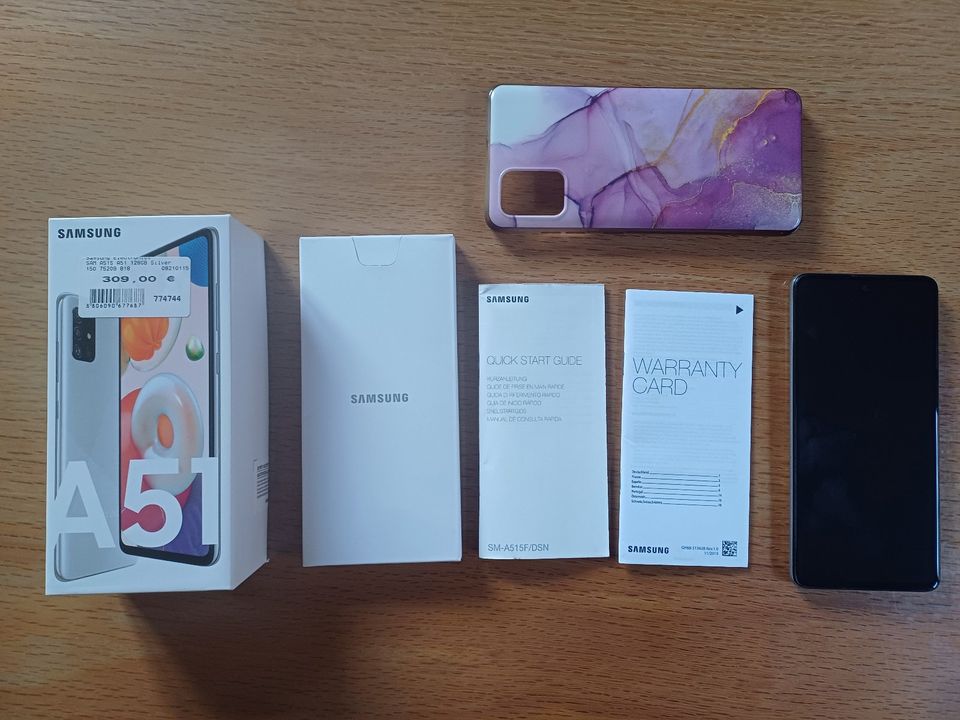 Samsung Galaxy A51, 128 GB, silber (defekt, wsl. Platinenschaden) in Mönchsroth
