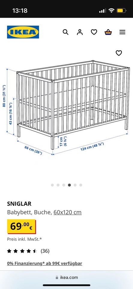 IKEA Sniglar Kleinkindbett/ Babybett in Frankfurt am Main