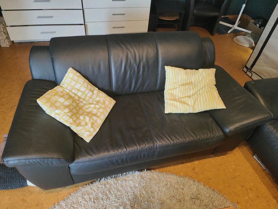 Leder Couch Garnitur, bestehend aus Doppel- und Dreiercouch in Nürnberg (Mittelfr)