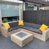 Gerüstholz Ecksofa Ecklounge Loungeset Lounge Sofa Gartenmöbel Düsseldorf - Hafen Vorschau