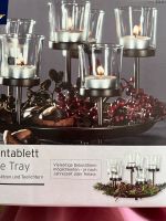 Kerzentablett mit glausaufsatz 6 stk Kerzenständer teelichthalter Baden-Württemberg - Obrigheim Vorschau
