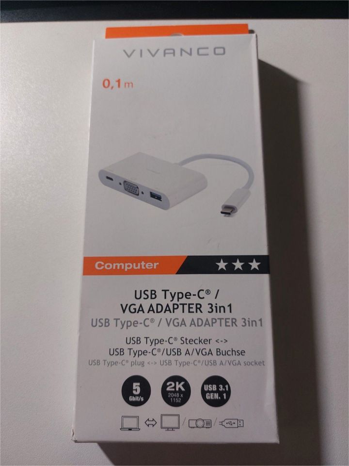 USB Type-C / VGA Adapter 3in1 (0,1m) in Neustadt b.Coburg